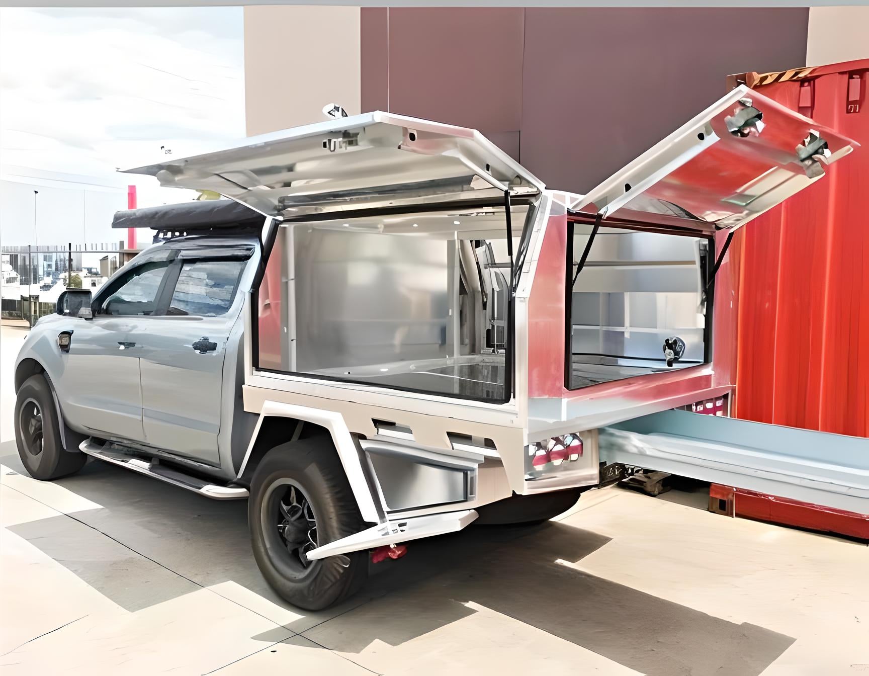 Custom Aluminium Ute Tray with Canopy – 1800x1800mm (Silver)