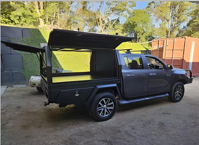 Custom Aluminium Ute Tray with Canopy – 1800x1800mm (Black)