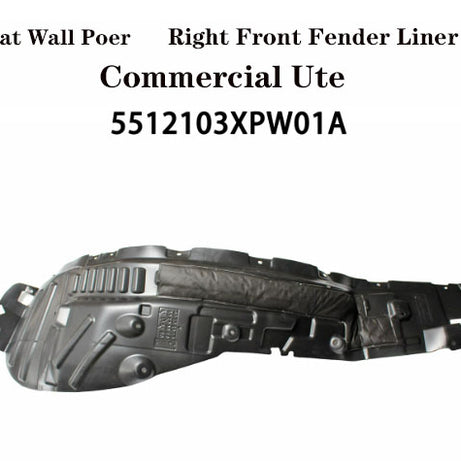 2019-2024 GWM Cannon  Commercial Ute Insulated Right Front Fender Liner