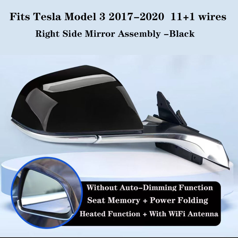 2017-2020 Tesla Model 3 Right Side Mirror Assembly