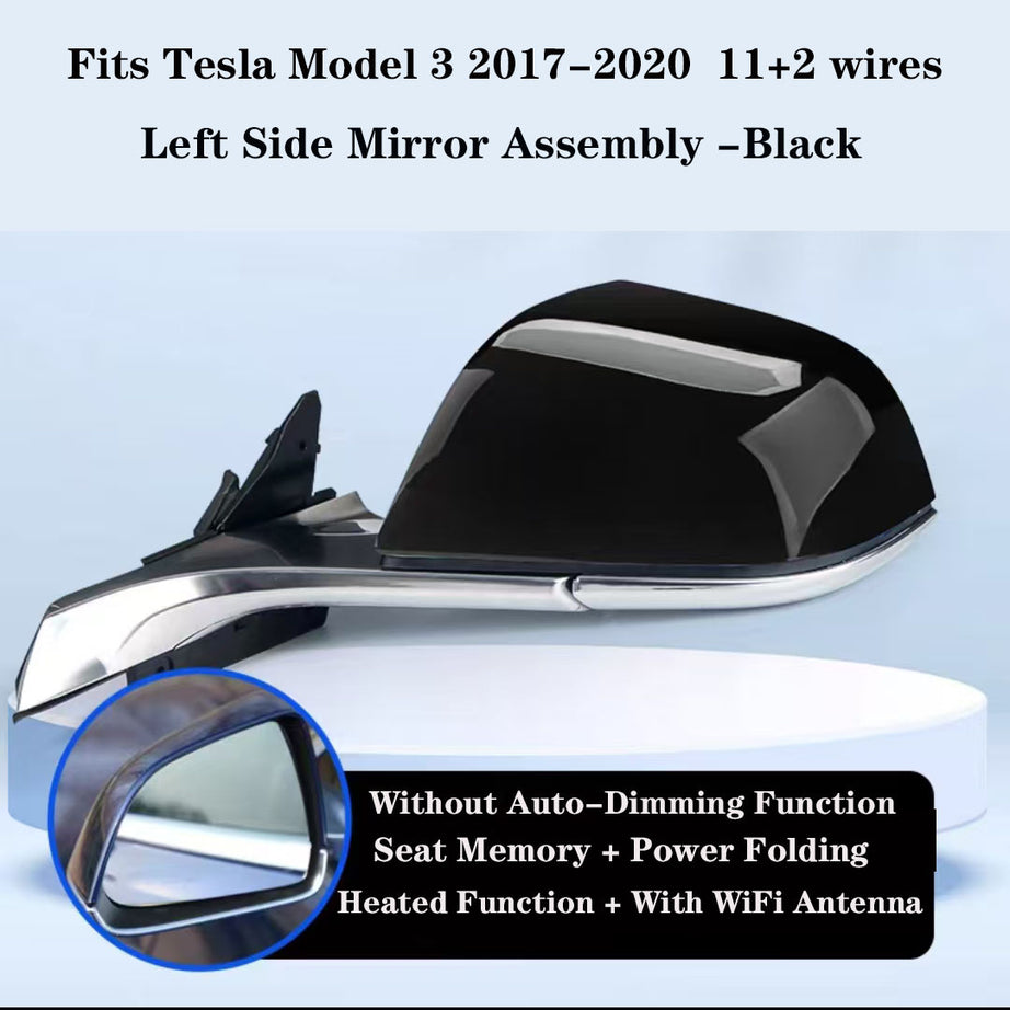 2017-2020 Tesla Model 3 Left Side Mirror Assembly
