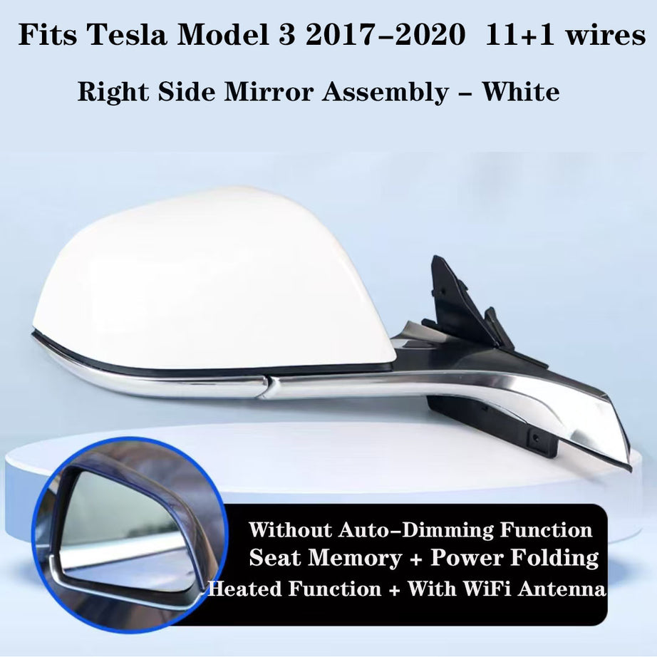 2017-2020 Tesla Model 3  Right Side Mirror Assembly