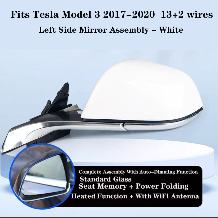 2017-2020 Tesla Model 3  Left Side Mirror Assembly
