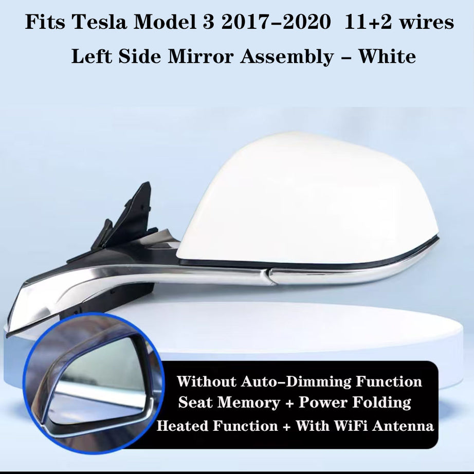 2017-2020 Tesla Model 3  Left Side Mirror Assembly