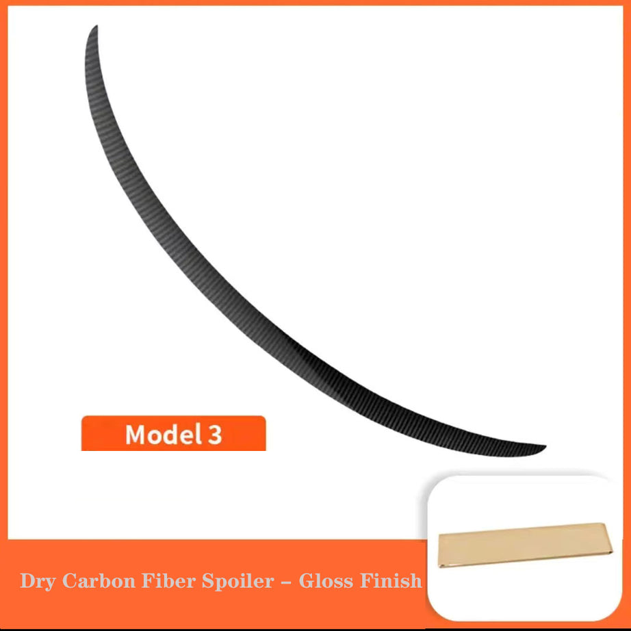 2019-2024 Tesla  Model 3 Dry Carbon Fiber Spoiler - Gloss Finish