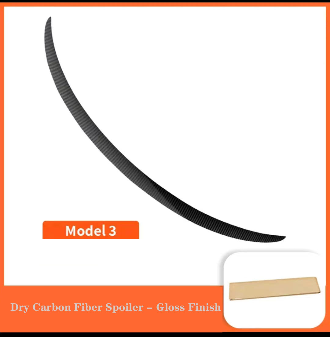 2019-2024 Tesla  Model 3 Dry Carbon Fiber Spoiler - Gloss Finish
