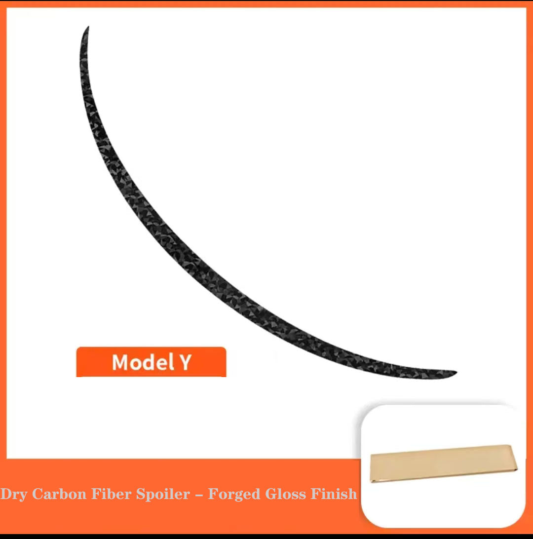 2019-2024 Tesla Model 3 Dry Carbon Fiber Spoiler - Forged Gloss Finish