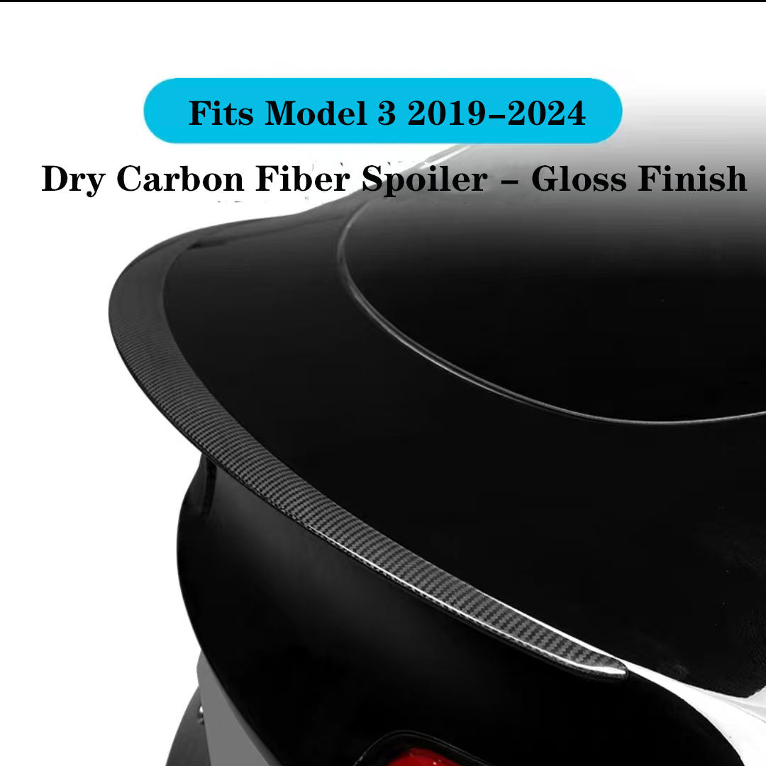 2019-2024 Tesla  Model 3 Dry Carbon Fiber Spoiler - Matte Finish