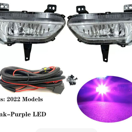 2020-2022 GWM Cannon  Cab-Chassis & Dual Cab Ute Pair Pink Purple LED Front Fog Lamps