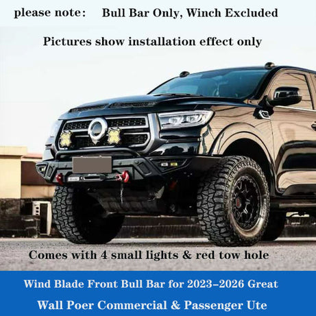 2023-2026 GWM Cannon Dual Cab Ute Wind Blade Front Bull Bar