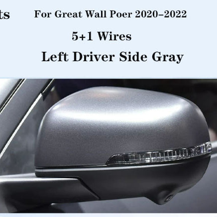 2020–2022 GWM Cannon Ultra Gray Left Driver Side Mirror