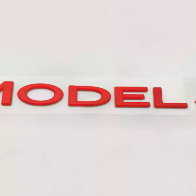 2017-2023 Tesla  Model 3 Matte Red  Letter Emblem Model 3