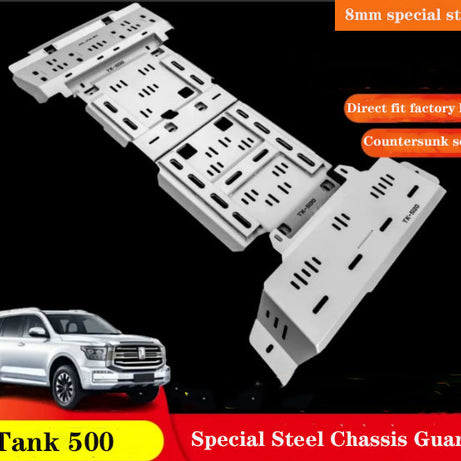 2022-GWM Tank 500  8mm Special Steel Underbody Skid Plate 4-Piece Set