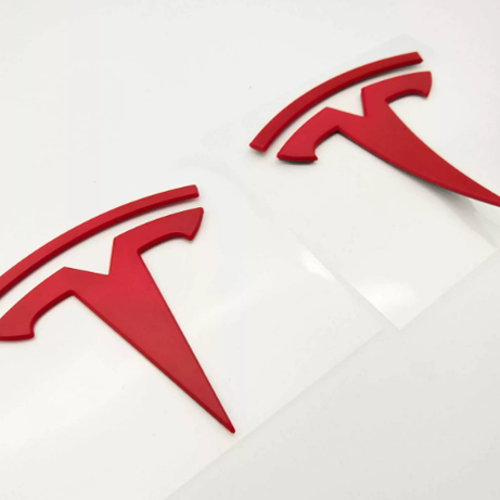 2017-2023 Tesla  Model 3 Matte Red Front Emblem+Rear Emblem