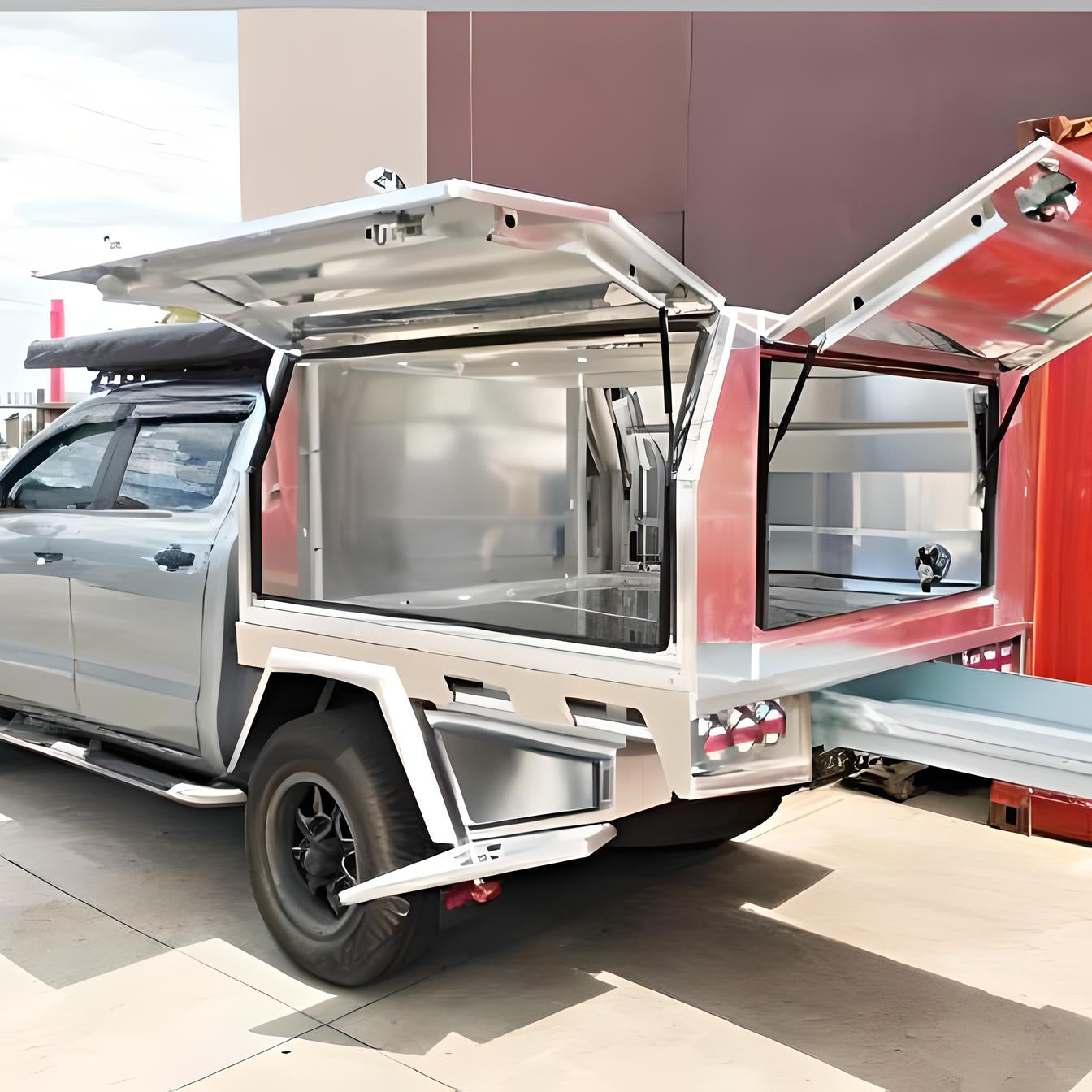 Custom Aluminium Ute Tray with Canopy – 1800x1800mm (Silver)