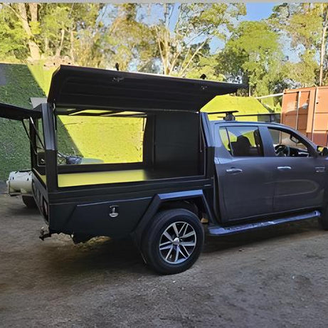 Custom Aluminium Ute Tray with Canopy – 1800x1800mm (Black)