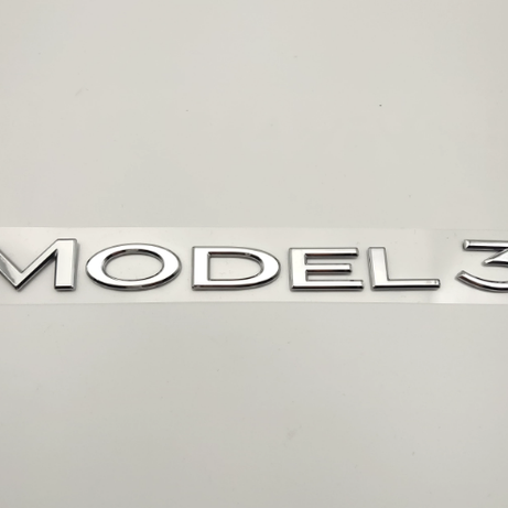 2017-2023 Tesla  Model 3 Silver  Model 3 Rear Letter Emblem
