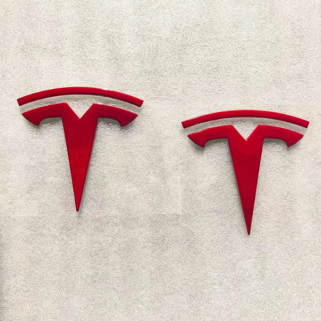 2017-2023 Tesla  Model 3 Pearl Red Front Emblem+Rear Emblem